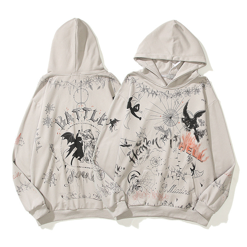 Kanye West Sunday Service Hoodie Graffiti Angel Vintage Make Old Ripped Terry Hoodie