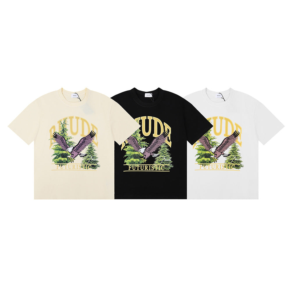 Rhude T Shirt Micro Eagle Letter Print Short Sleeve T-Shirt