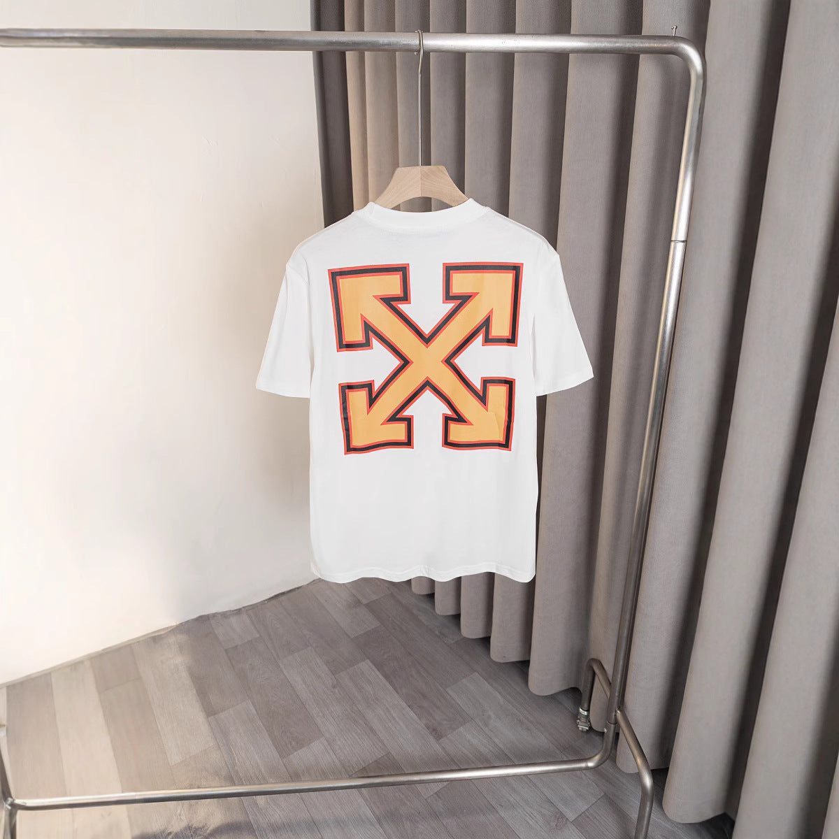 Off White T Shirts OW Letter Arrow Print Crew Neck Pullover Short Sleeves