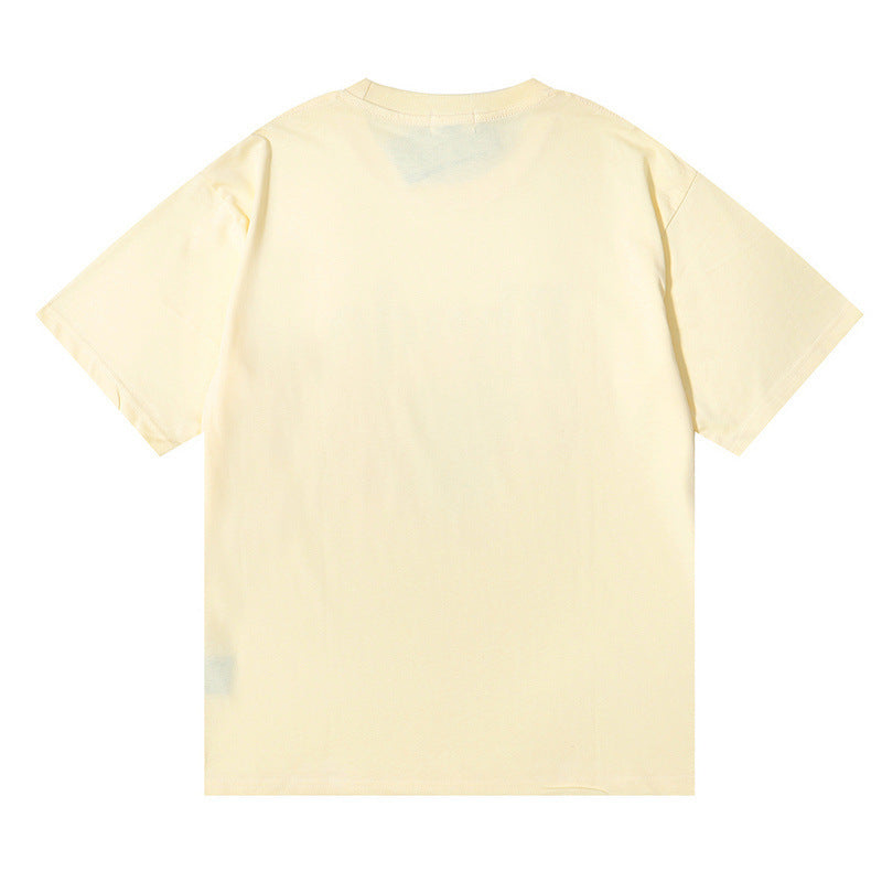 Rhude T Shirt gradual change color bird print short sleeve T-shirt