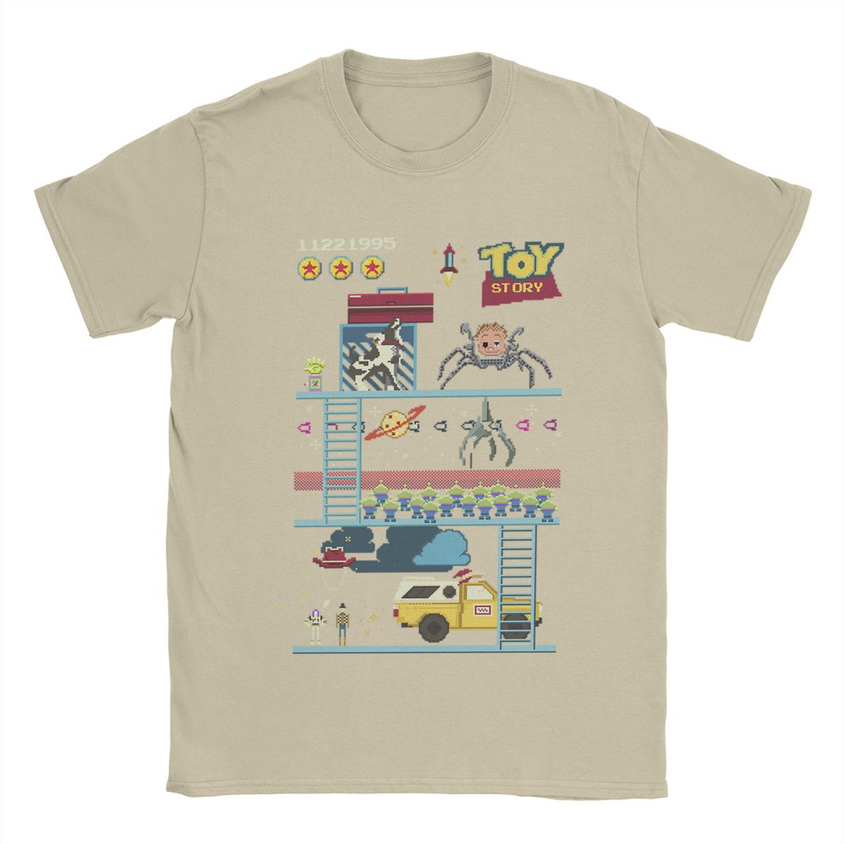 Toy Story T Shirts Men Cotton Casual T-Shirt Round Neck