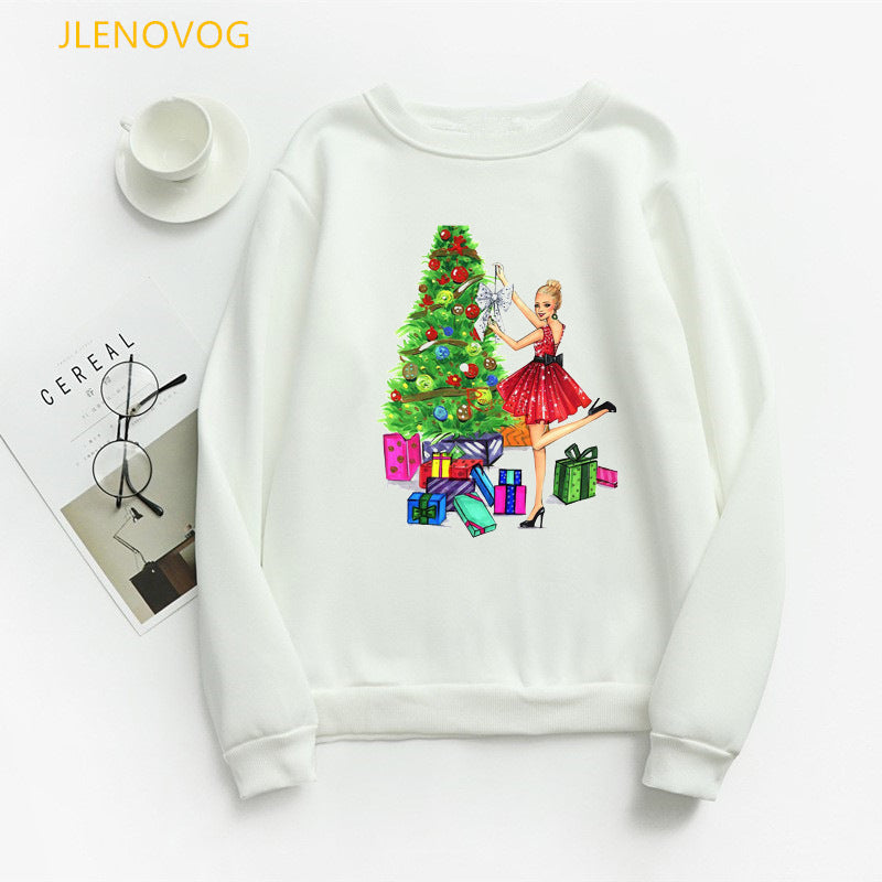 Christmas e and Christmas gifts print hoodies women clothes