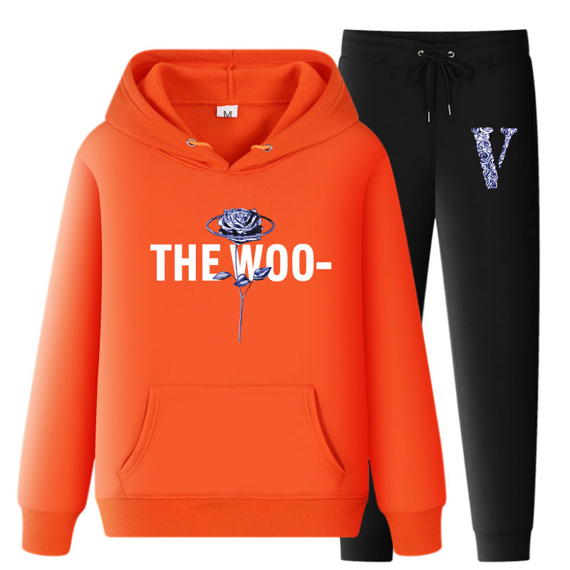 Vlone Hoodie & Pants 2 Piece Set Fall/Winter Hoodie Leisure Sports