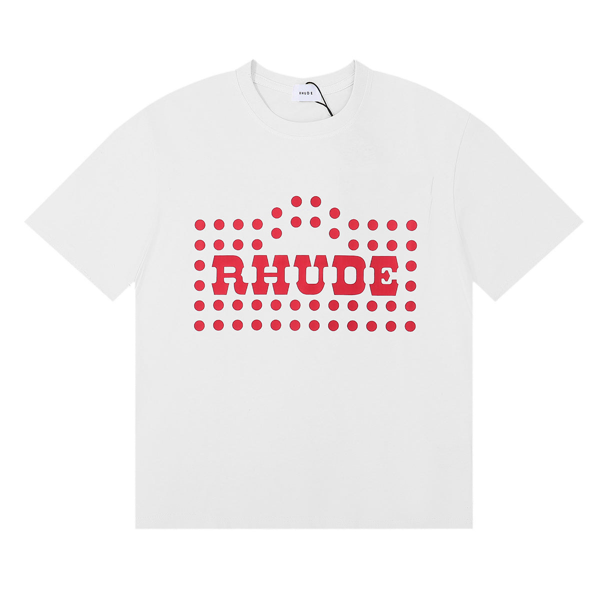 Rhude T Shirt Alphabet Coconut Racing Pattern Short Sleeve T-Shirt
