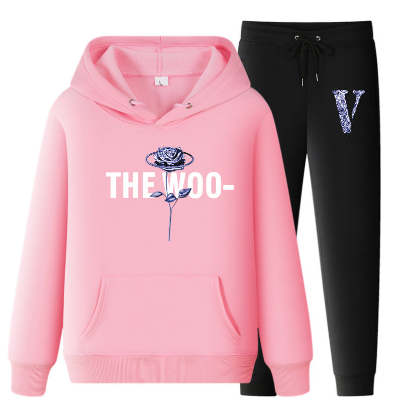 Vlone Hoodie & Pants 2 Piece Set Fall/Winter Hoodie Leisure Sports