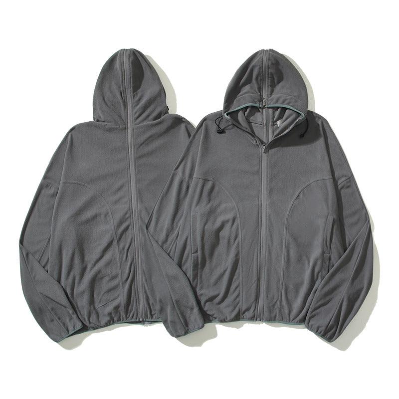 Kanye West Sunday Service Hoodie Niche Shearing Machine Wind Polar Fleece Cardigan Hoodie Loose