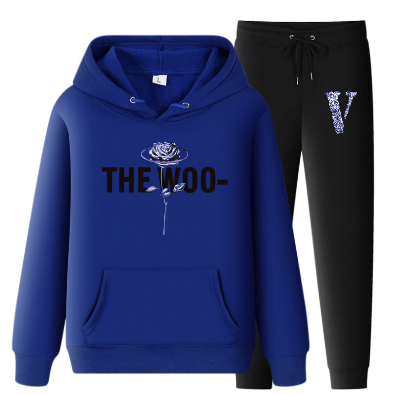 Vlone Hoodie & Pants 2 Piece Set Fall/Winter Hoodie Leisure Sports