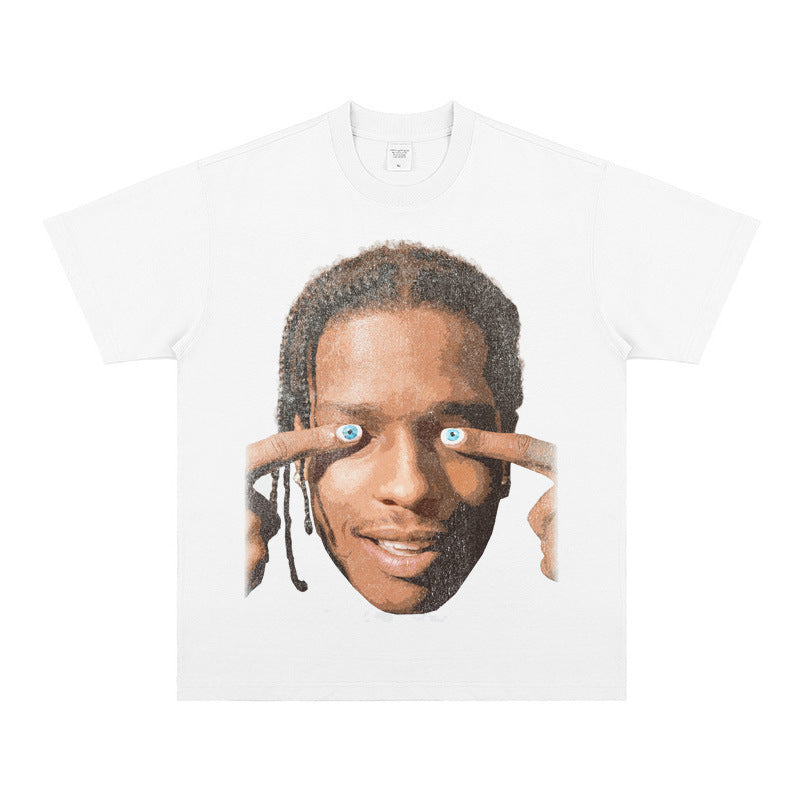 Asap Rocky T Shirts ASAP Rocky Short Sleeve T-Shirts Loose and Versatile for Men and Women