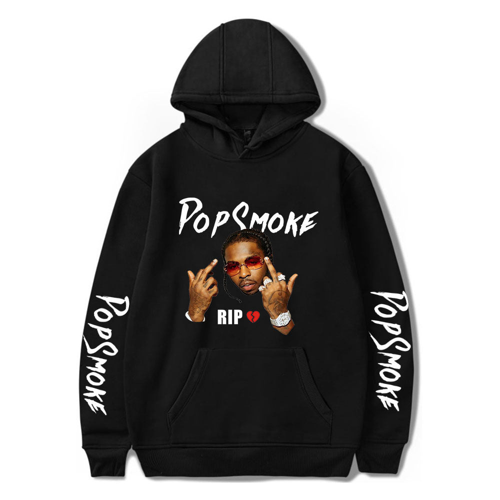Pop Smoke Hoodies Rapper Print Loose with Hat