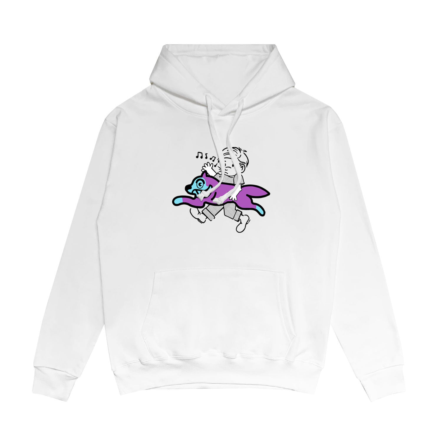 Ice Cream Running Dog Hoodie Hip-Hop Hipster Terry Fabric Hoodie