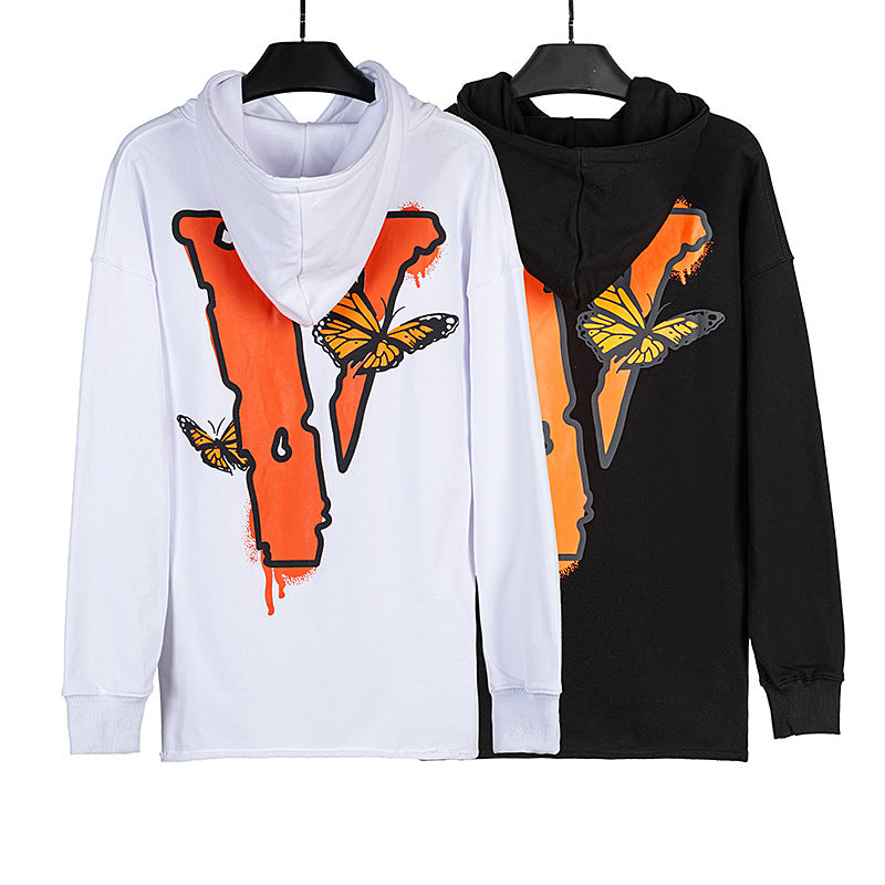 Vlone Hoodie Autumn And Winter Pattern Hooded Sweater For Men And Women