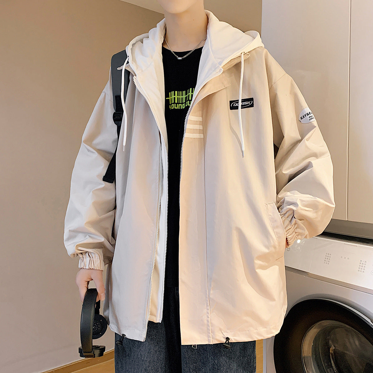 MEN'S Hoodie False Two-Piece Jackets Loose