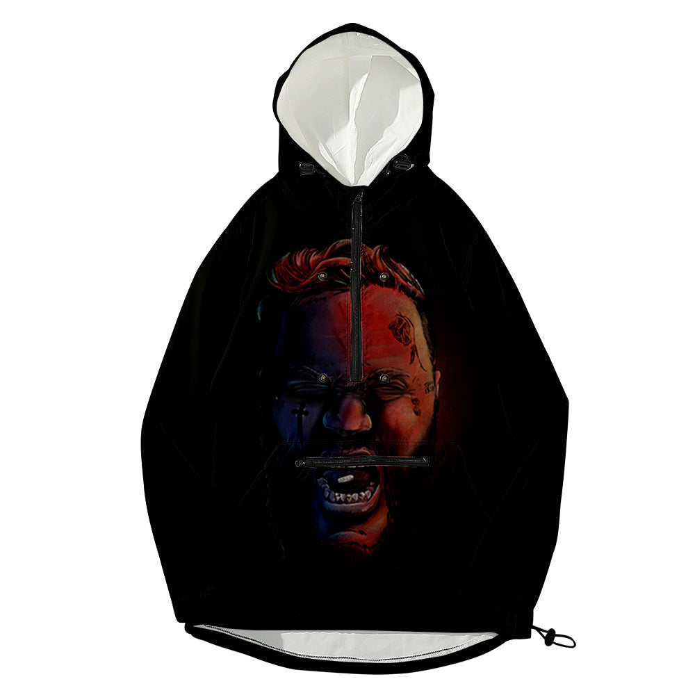 Jelly Roll Hoodie 3d Printing Thin Trench Coat