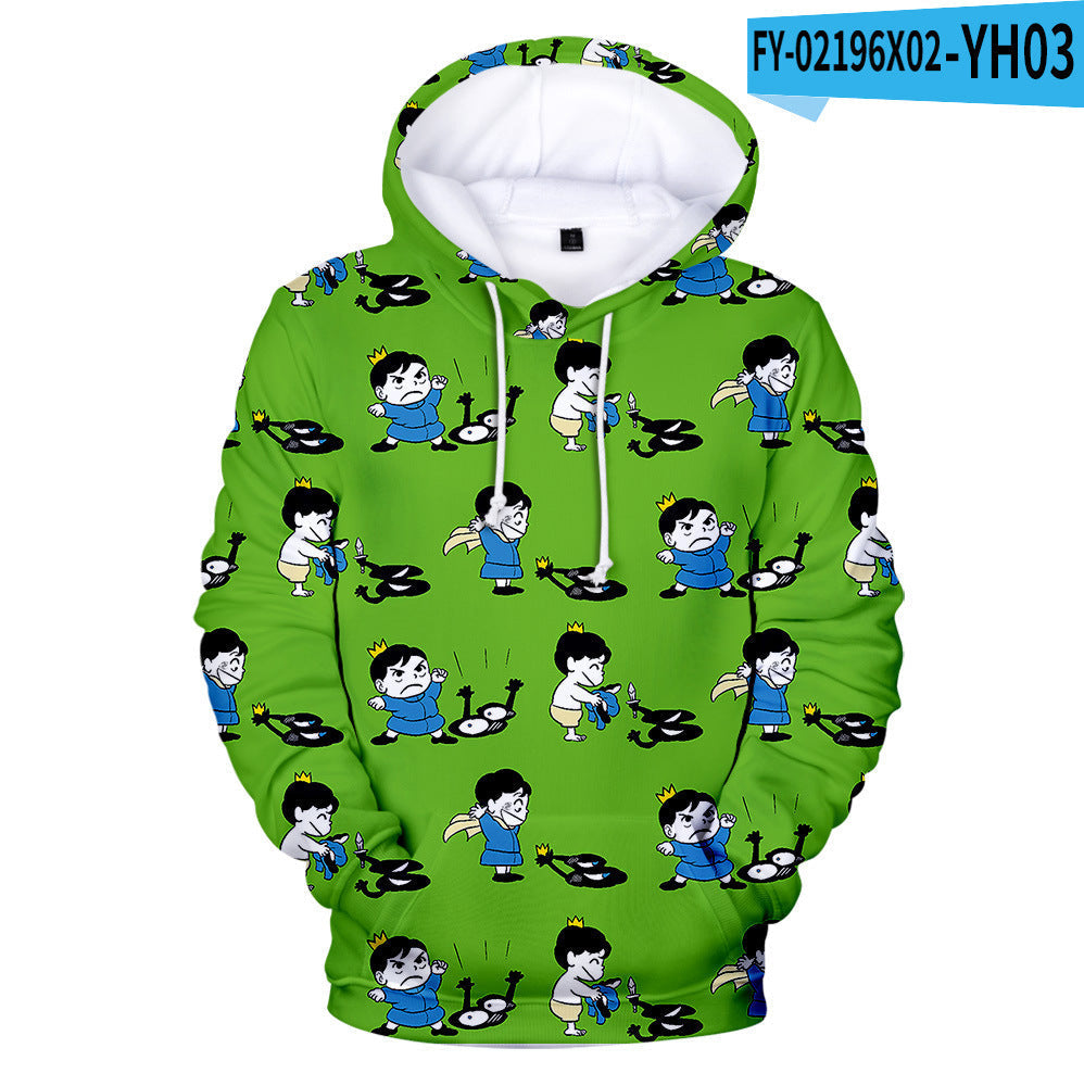 Anime Hoddies 3D Digital Printing Cartoon King Ranking around Pullover Hoodie