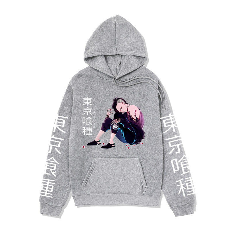 Anime Hoddies Tokyo Food Series Sweater Fleece-Lined Hoodie Fall Winter Coat