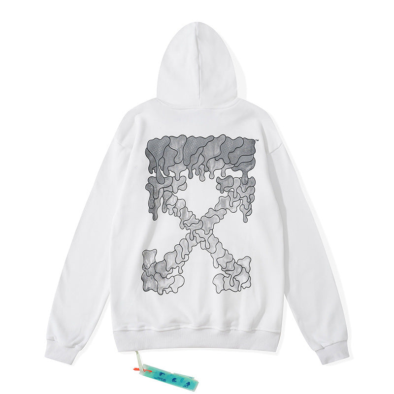 off White Hoodie Pullover Sweater Ow Men and Women Baggy Coat