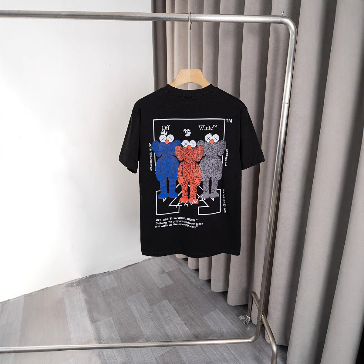 Off White T Shirts OW Joint Series Cartoon Pattern Crew Neck Pullover Short Sleeve