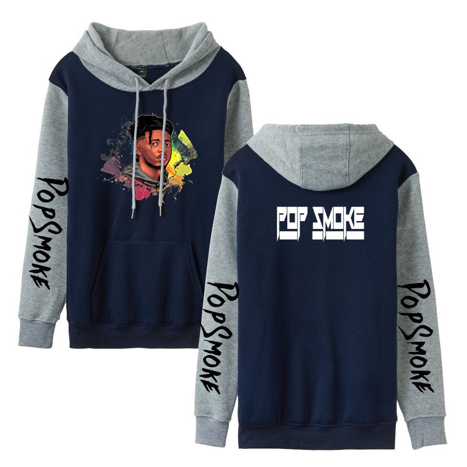 Pop Smoke Hoodies Rapper Print Contrast Color Hoodie