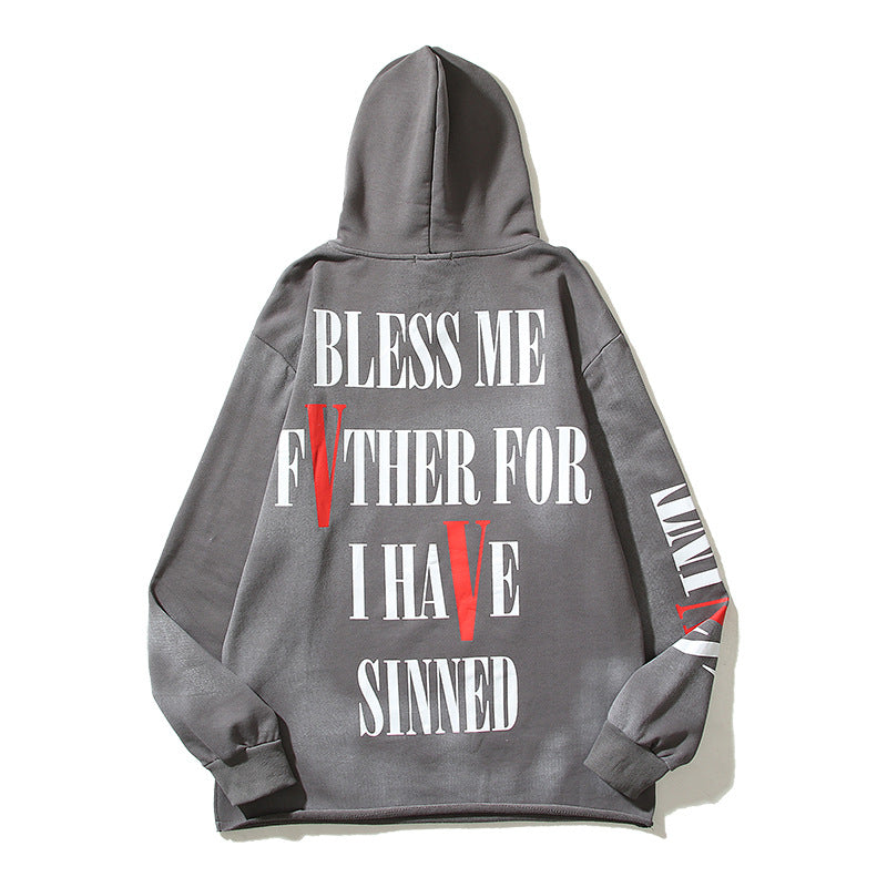 Kanye West Sunday Service Hoodie Autumn And Winter Distressed Retro Hooded Sweater