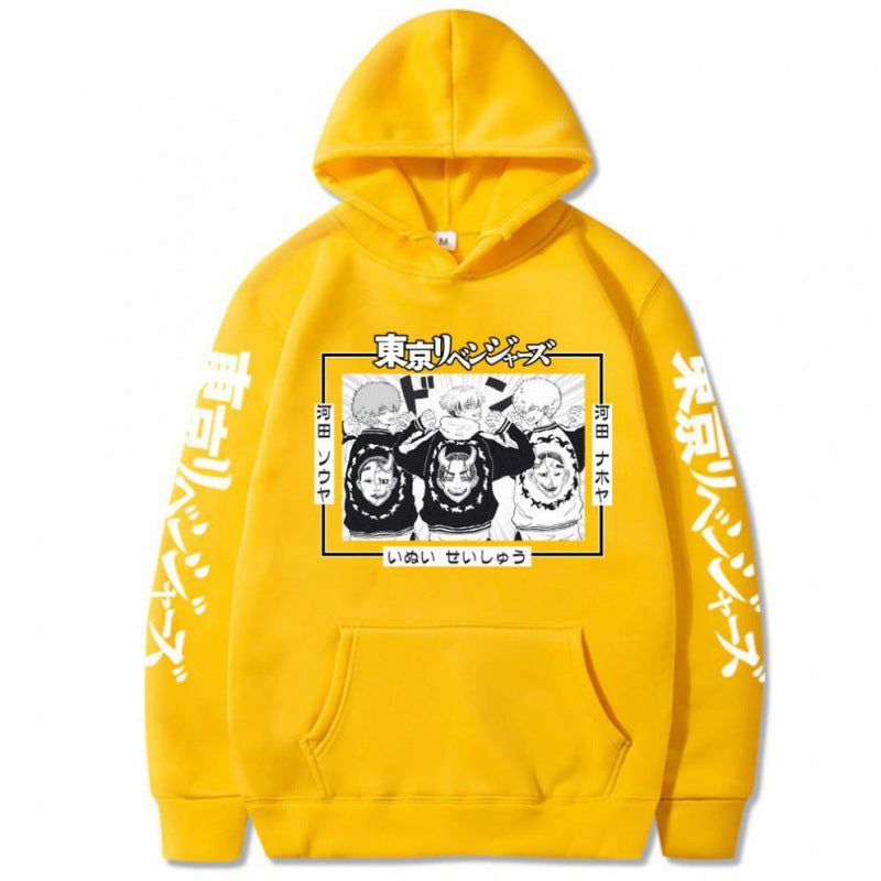 Anime Hoddies Tokyo Avengers Matsuano Qiandong Anime Loose-Fitting Hoodie Hooded Sweater