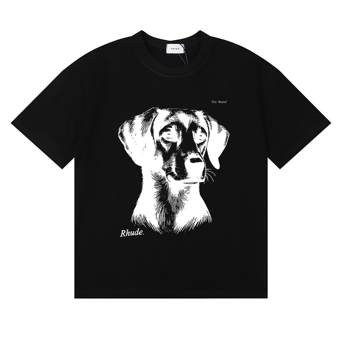 Rhude T Shirt Hound Letter Print Short Sleeve T-Shirt