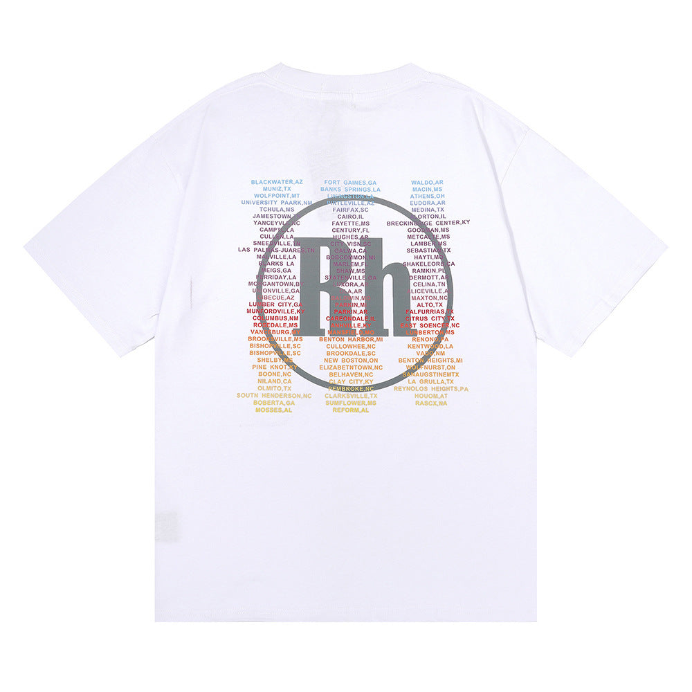 Rhude T Shirt Micro Label Alphabet Racing Print Short Sleeve T-Shirt