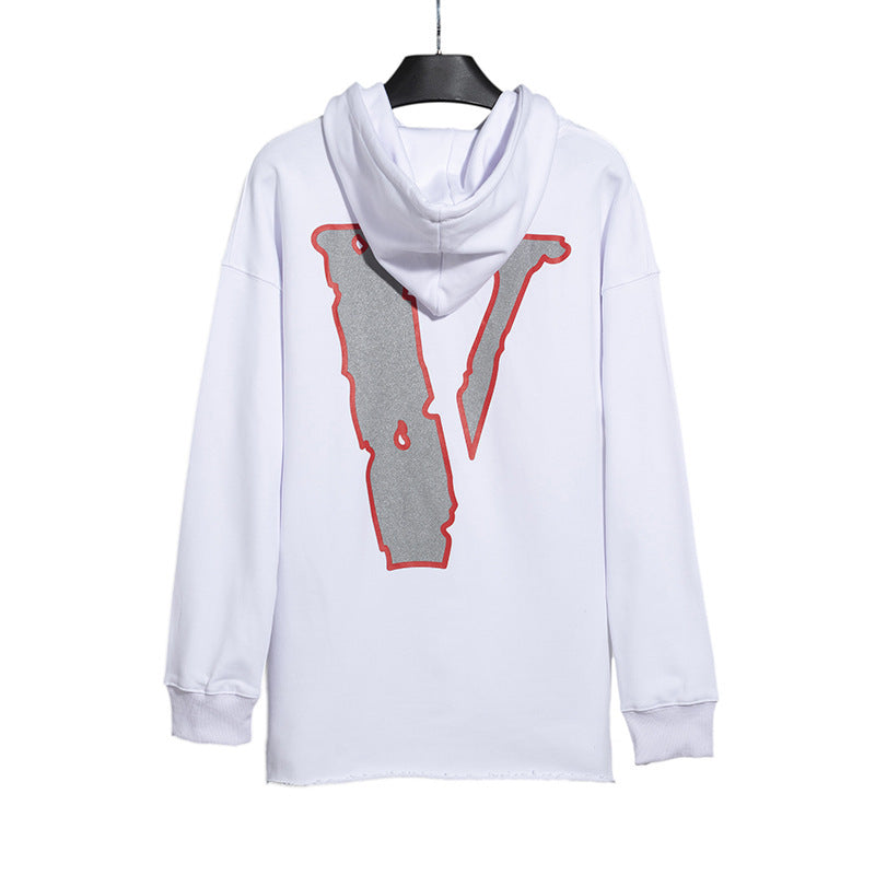 Vlone Hoodie Fall Men'S Women'S Pullover Reflective Large V Hoodie