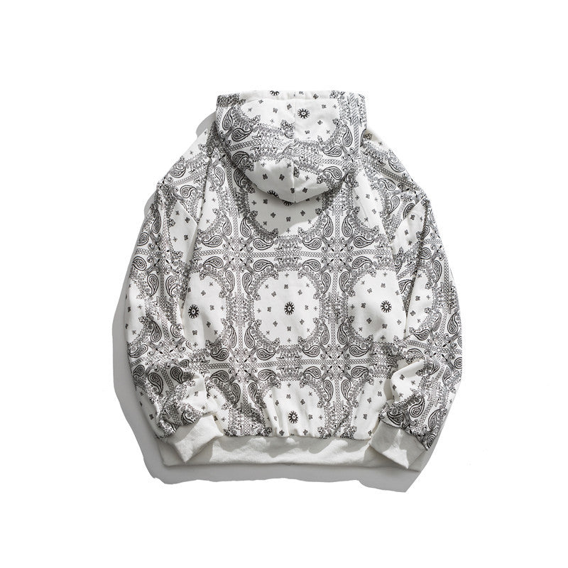 Men Graphic Hoodies Men's Autumn Hooded Couple Loose-Fitting Casual Pullover