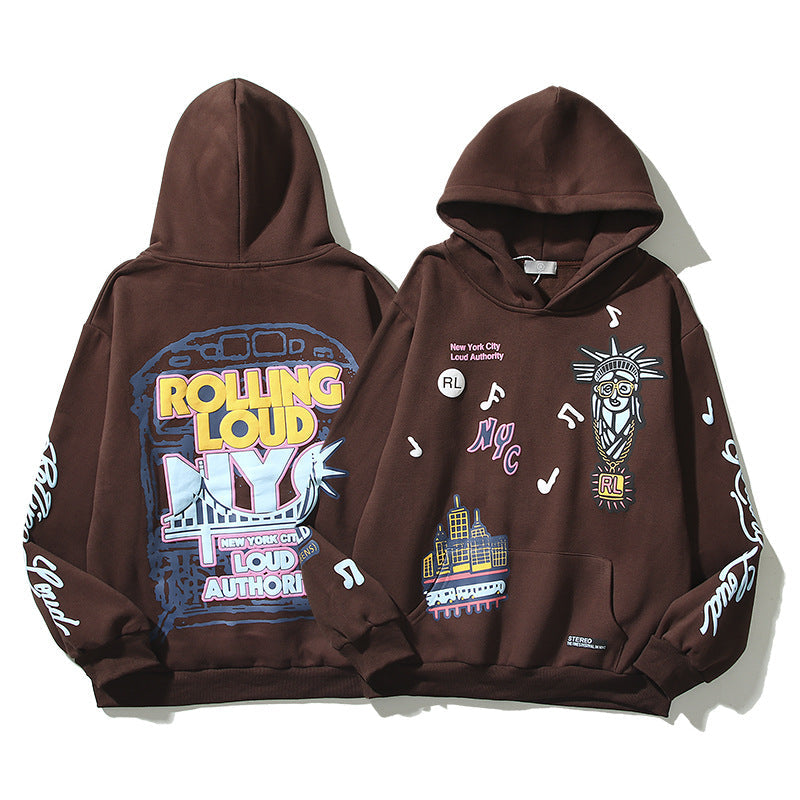 Kanye West Sunday Service Hoodie Autumn And Winter Letter Puff Print Hoodie Fleece-Lined