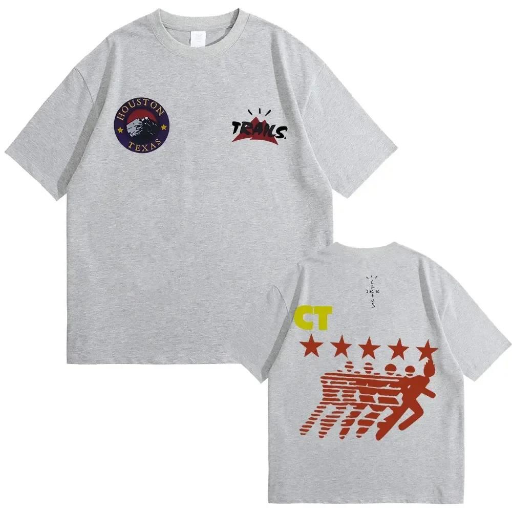 Cactus Jack Utopia Print T Shirt Short Sleeve Male  Cotton