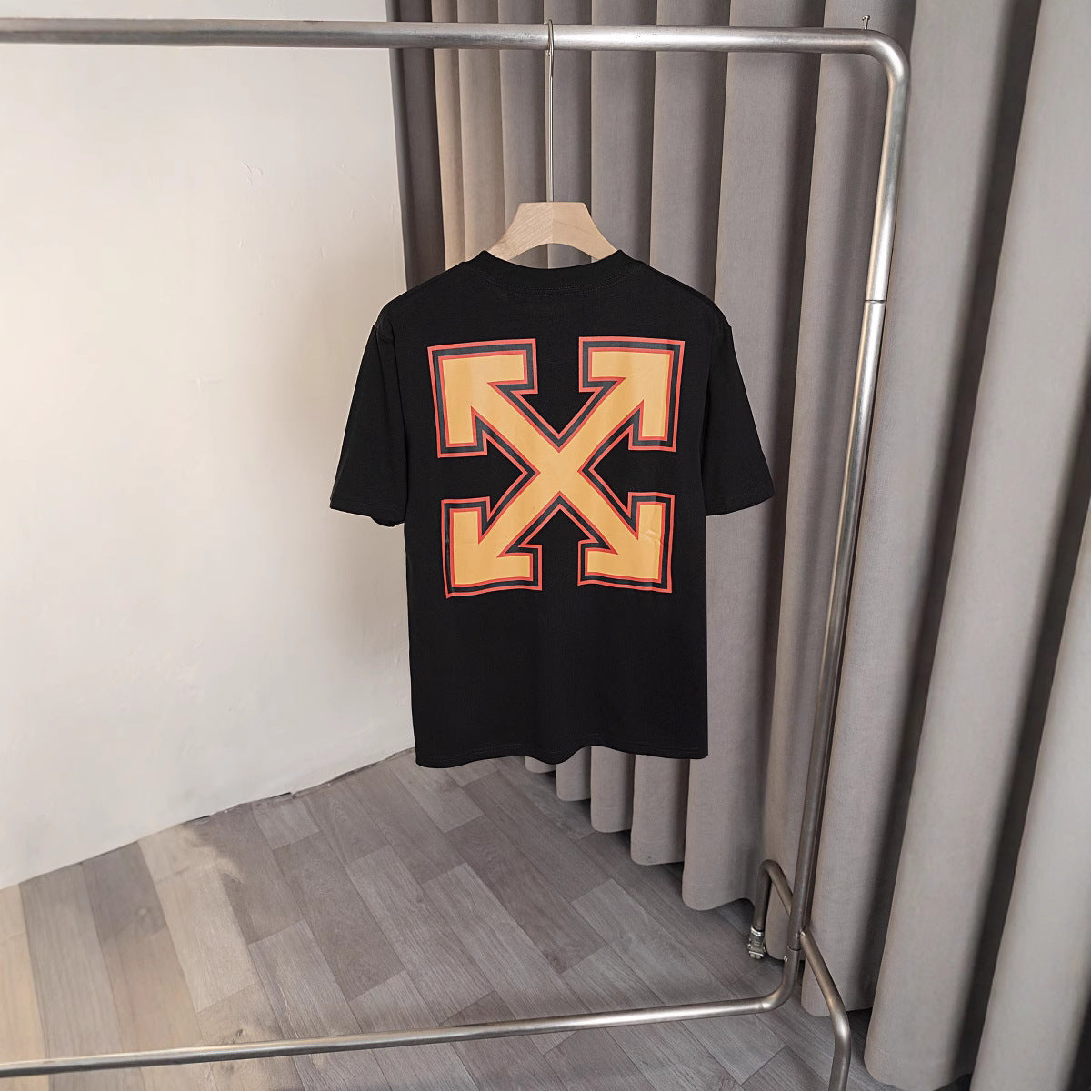 Off White T Shirts OW Letter Arrow Print Crew Neck Pullover Short Sleeves