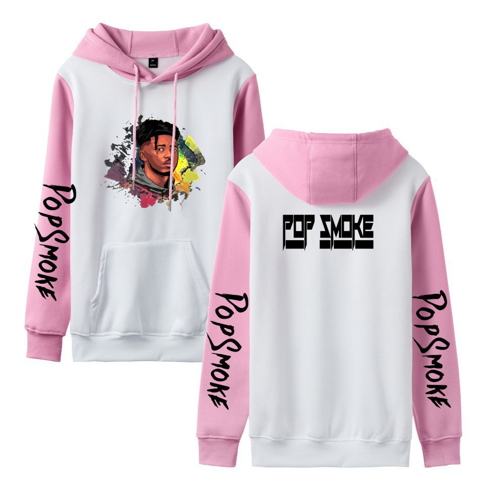 Pop Smoke Hoodies Rapper Print Contrast Color Hoodie