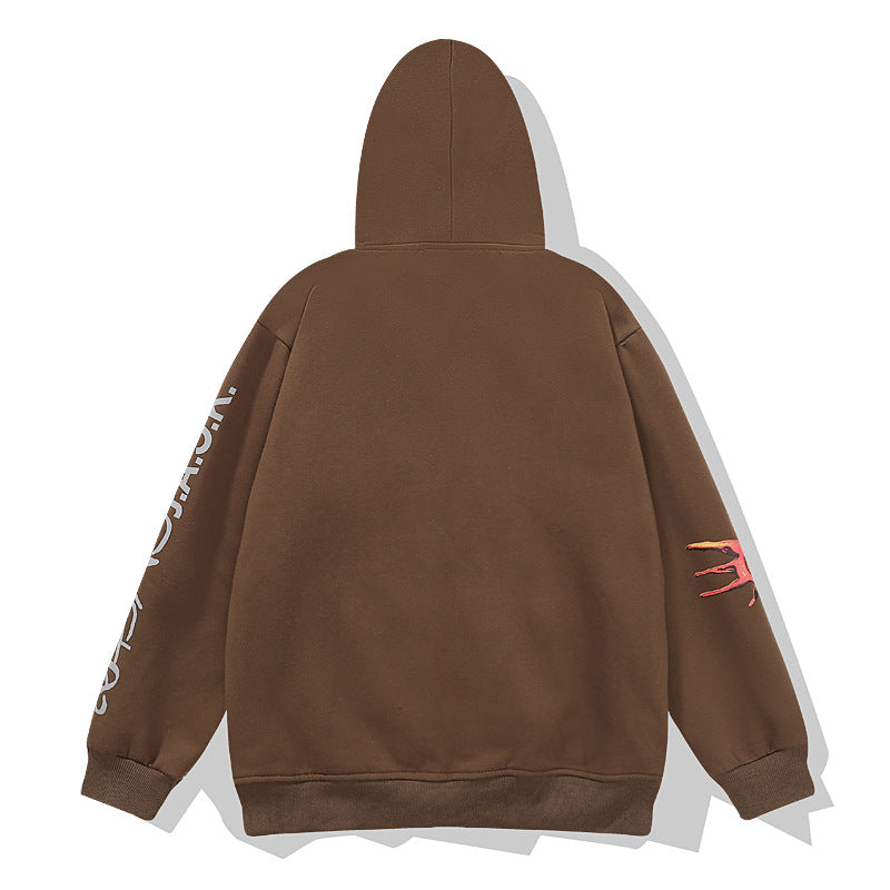 Cardigan Baseball Jacket Rap Men and Women Zipper Cardigan Hoodie Puppy Printed Coat