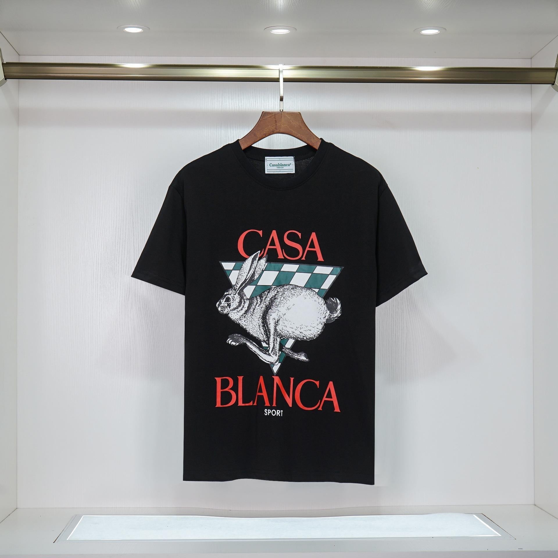 Casablanca T Shirts Fashion Casual Crew Neck Rabbit Print Tee