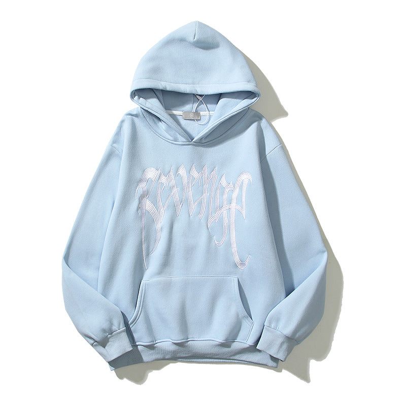 Kanye West Sunday Service Hoodie Autumn And Winter Embroidery L Couple Loose-Fitting Hoodie Fleece Lined