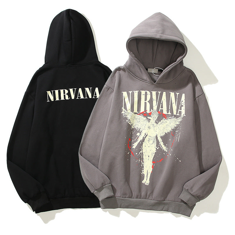 Nirvana Hoodie Punk & Rock Hip Hop Hooded Sweater Angel Loose Retro