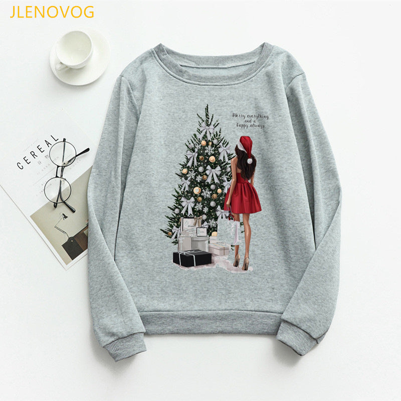 Christmas e and Christmas gifts print hoodies women clothes