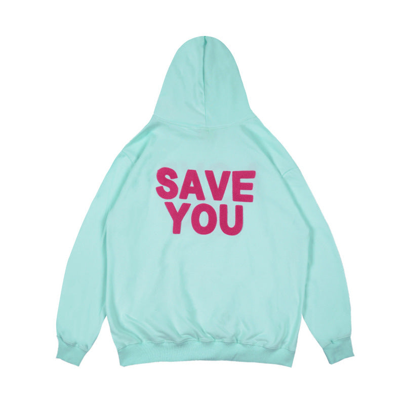 Man Fall Outfits Vintage Casual Hoodie Letter Hip Hop Hooded Sweater