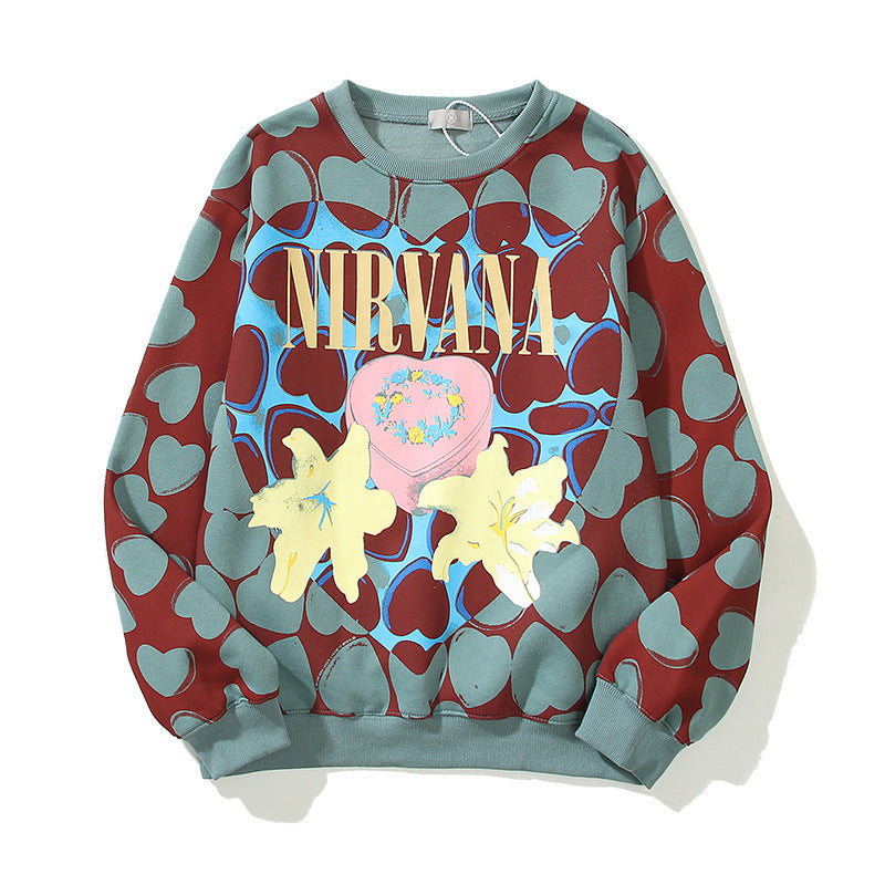Nirvana Hoodie Justin Biber Hip Hop Angel Heart Printing Sweater