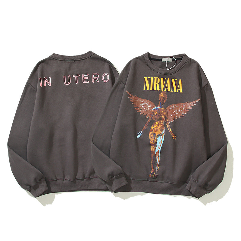 Nirvana Hoodie Rock Band Distressed Couple Loose Retro Sweatshirt