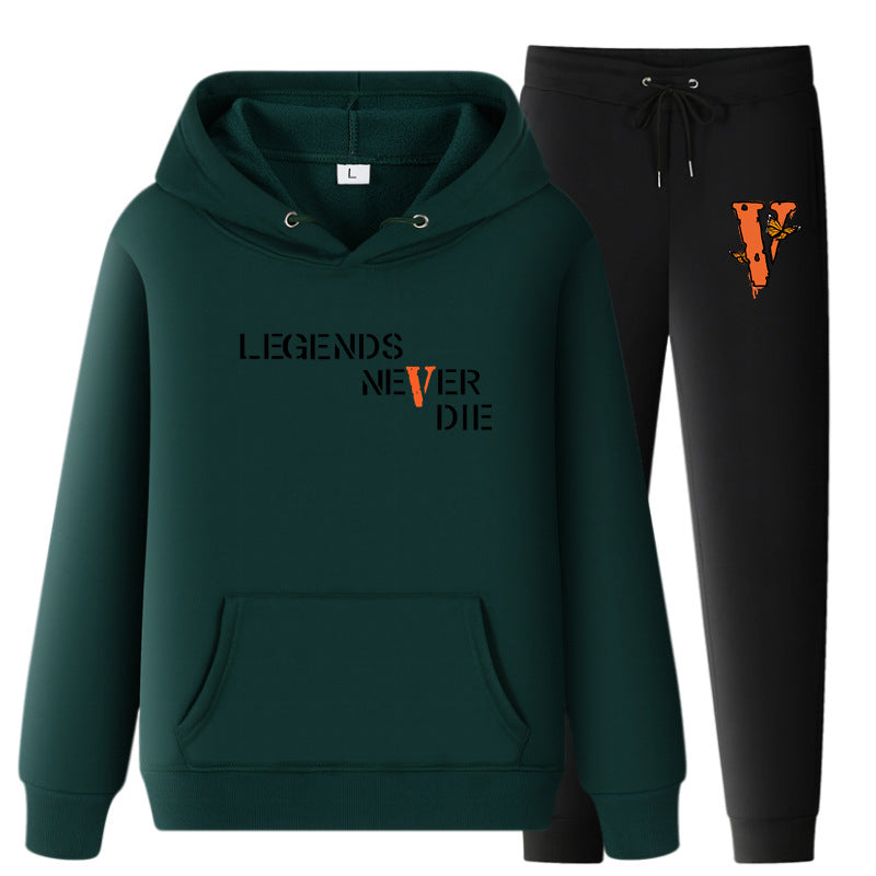 Vlone Hoodie & Pants 2 Piece Set Printing Sweatshirt And Sweatpants Fall Winter Hooded