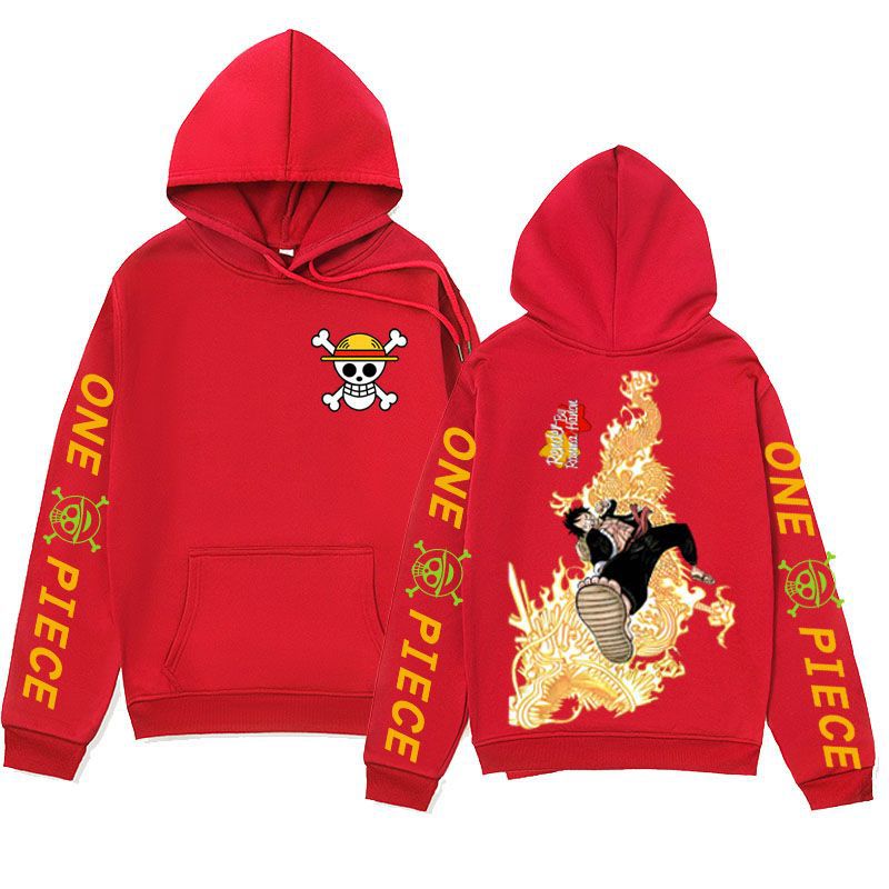 Anime Hoddies King of the Sea Sweater One Piece Anime Hoodie Luffy Coat