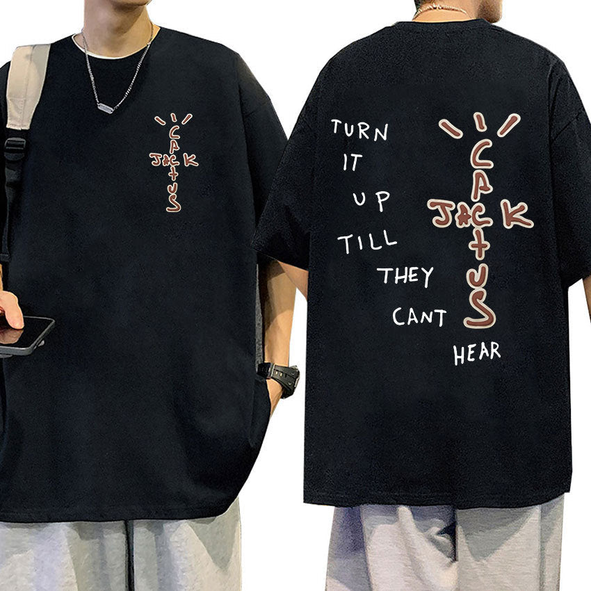 Retro Rapper Cactus Jack Graphic T Shirt Men's Hip Hop