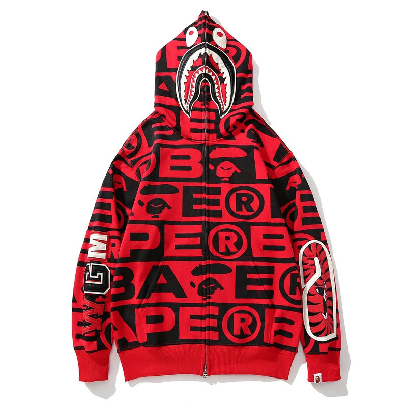 Bathing Ape Hoodie Shark Loose Hooded Sweater Jacket