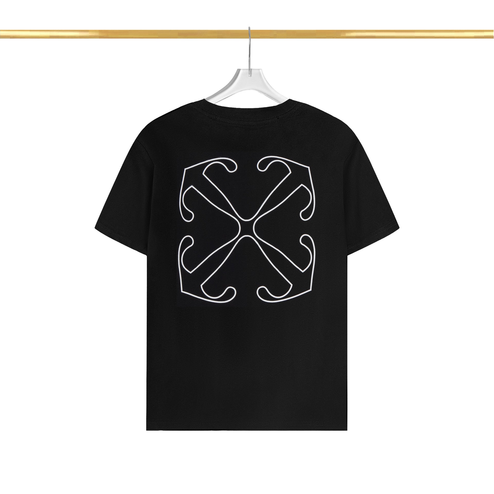 Off White T Shirts OW Mechanical Letter Pattern Crew Neck Pullover Short Sleeves