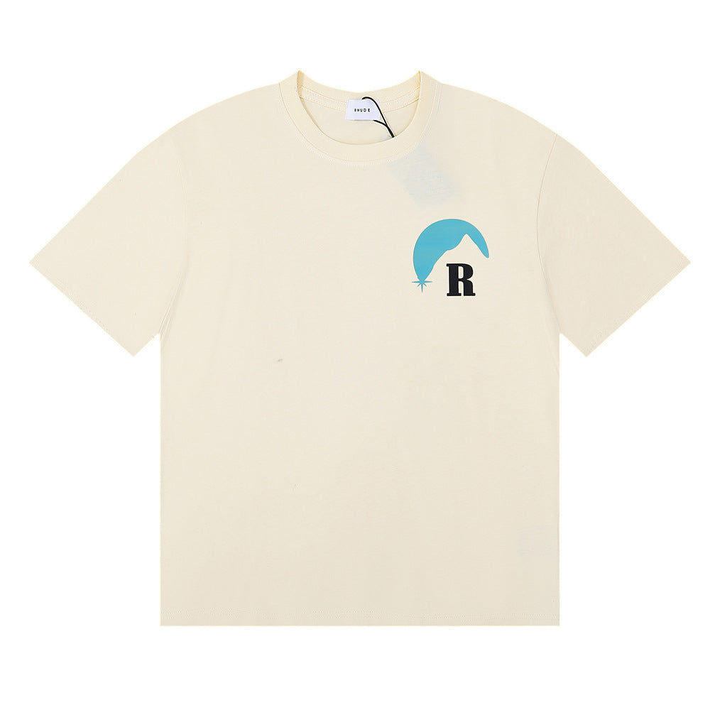 Rhude T Shirt Sunset Classic Alphabet Print Short Sleeve T-Shirt