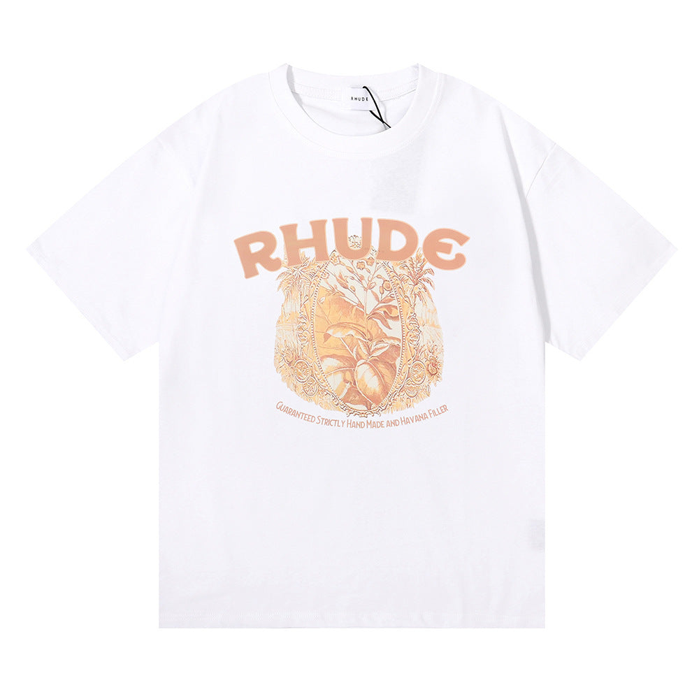 Rhude T Shirt Wheat Ear Fruit Print Short Sleeve T-Shirt