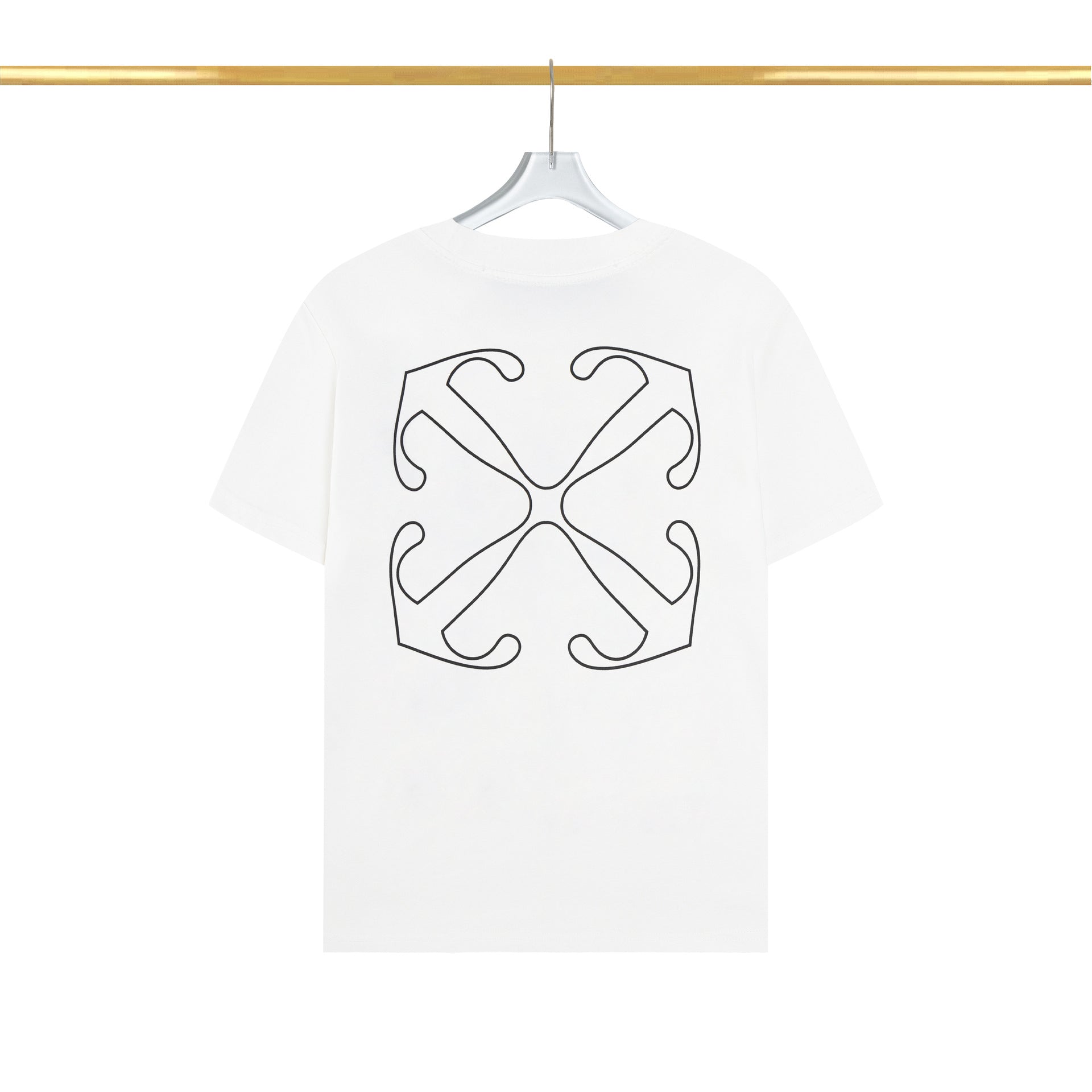 Off White T Shirts OW Mechanical Letter Pattern Crew Neck Pullover Short Sleeves