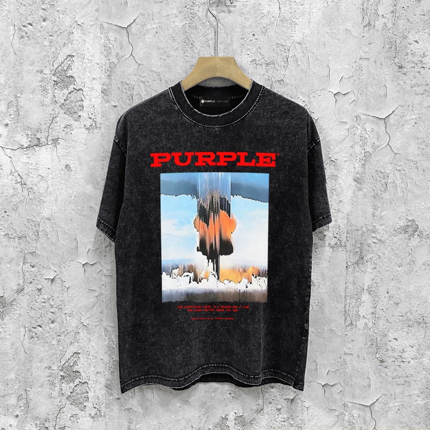 Purple Brand Distressed T Shirts Short Sleeve
