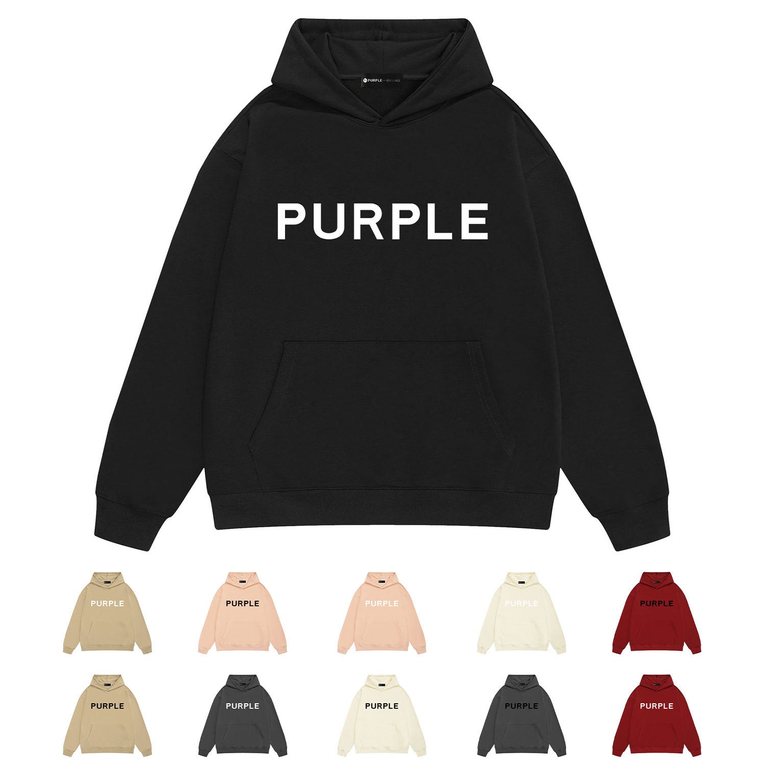 Purple Brand Hoodie Fashion Loose Hooded Sweater